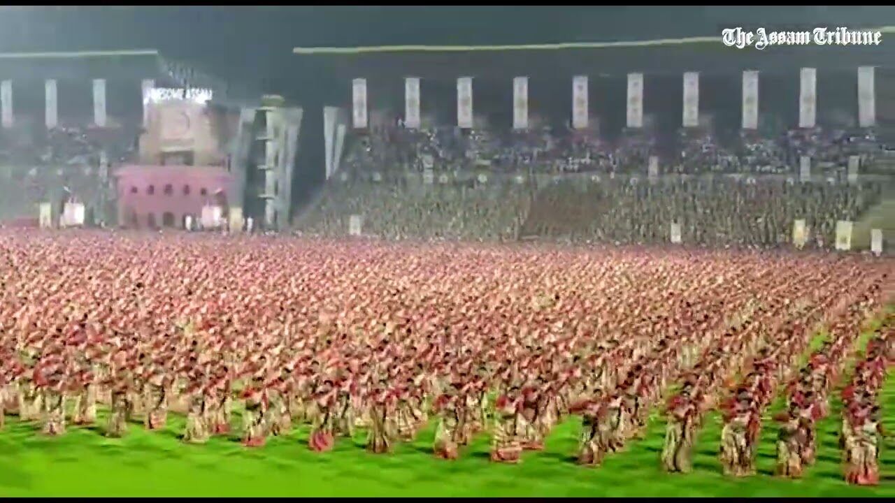 #Watch | Mesmerising visuals of "the largest Bihu performance at a single venue" from Guwahati