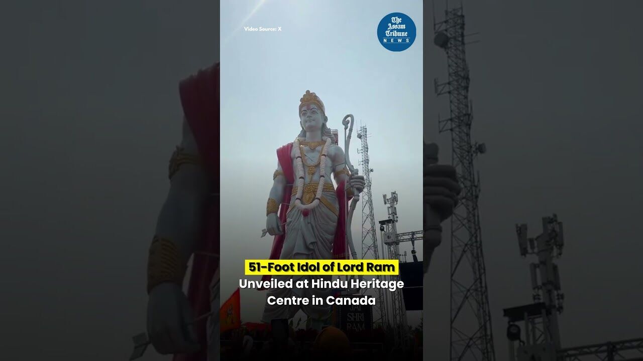51 Foot Shri Ram Idol Unveiled at Hindu Heritage Centre in Canada