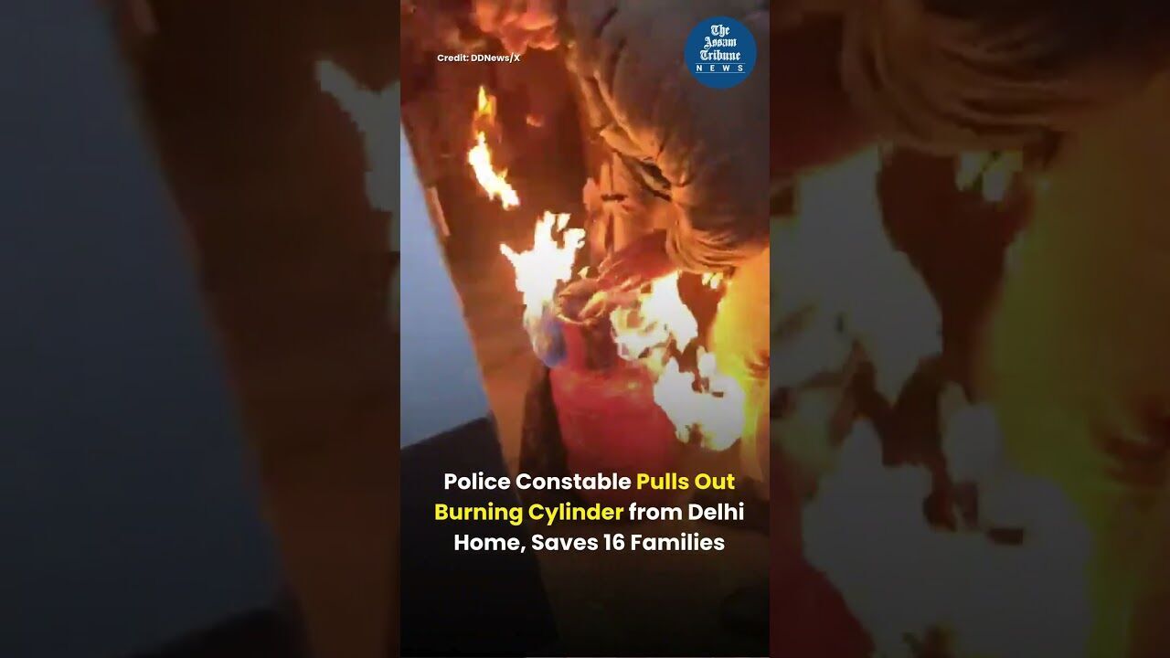 Constable Pulls Burning Cylinder from Delhi Home, Saves 16 Families