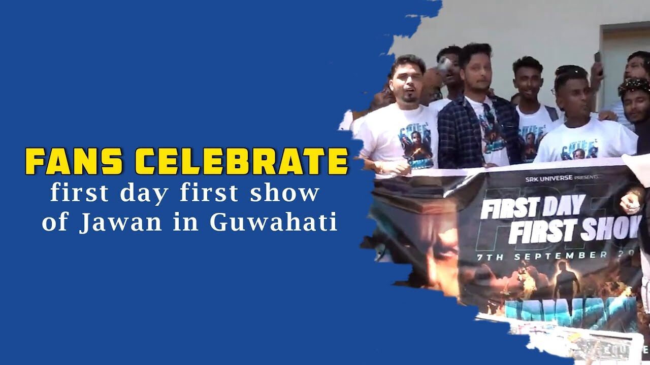 Fans celebrate first day first show of Jawan in Guwahati