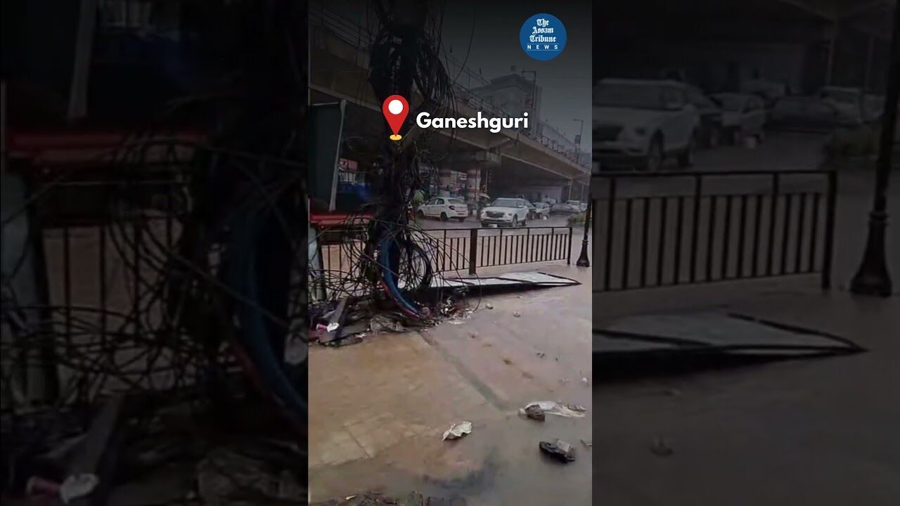 Parts of Guwahati under water following rainfall.