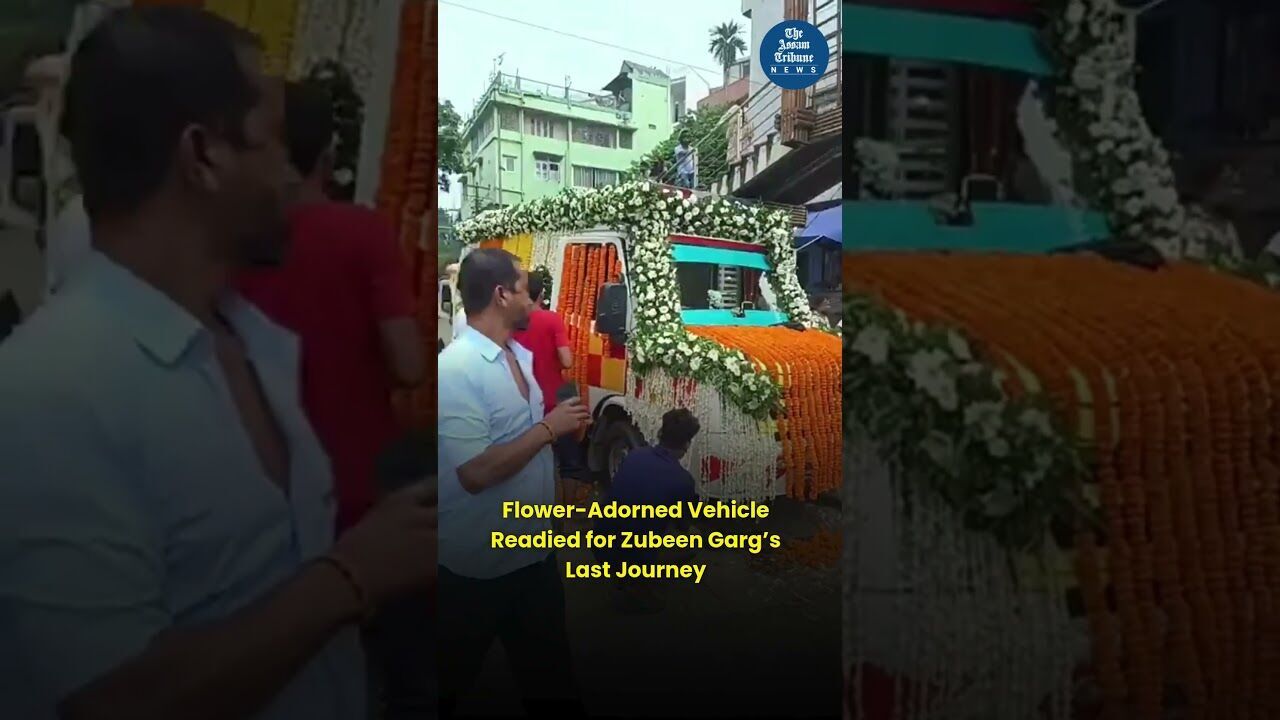 Flower-Adorned Vehicle Readied for Zubeen Garg’s Last Journey