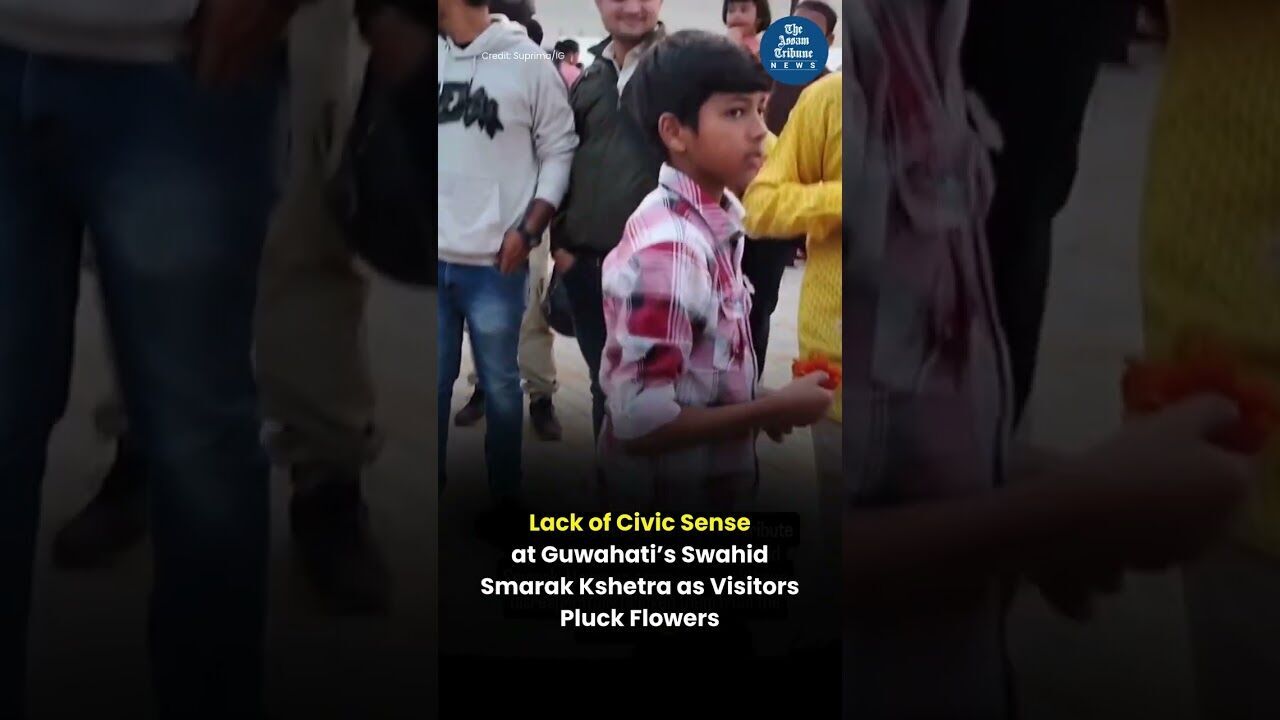 Lack of Civic Sense at Guwahati’s Swahid Smarak Kshetra as Visitors Pluck Flowers