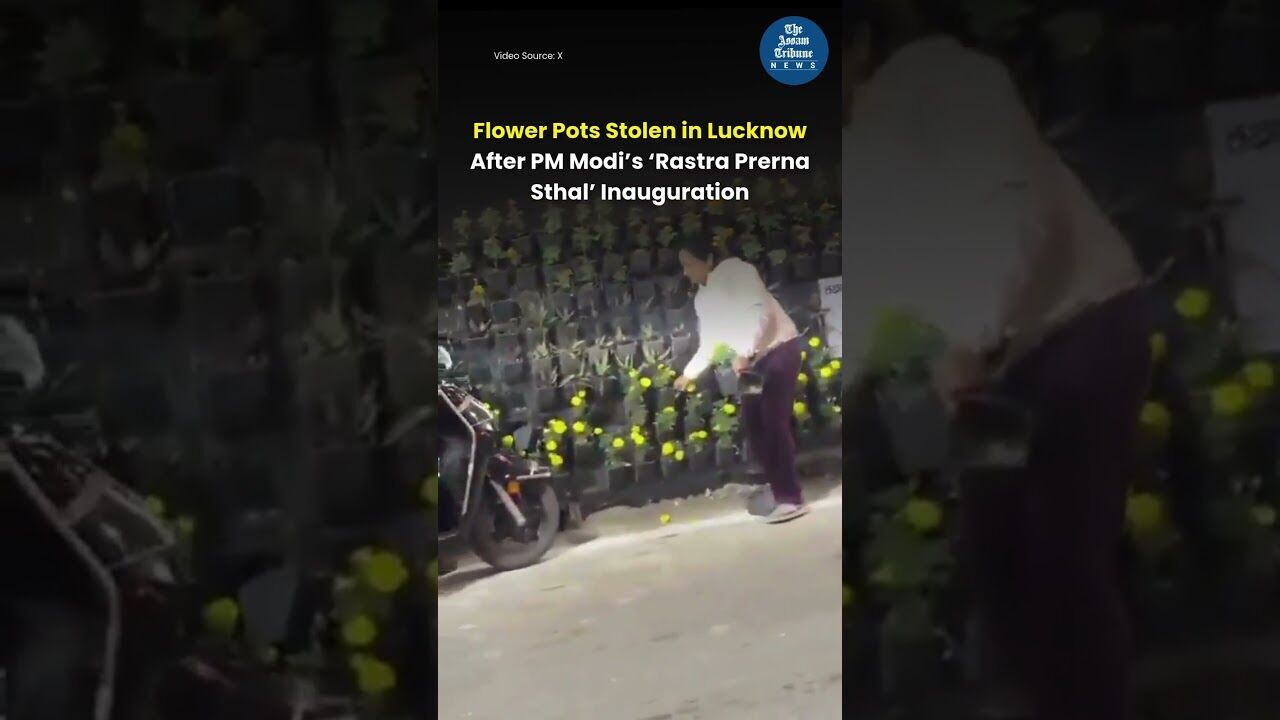 Flower Pots Stolen in Lucknow After PM Modi’s ‘Rastra Prerna Sthal’ Inauguration