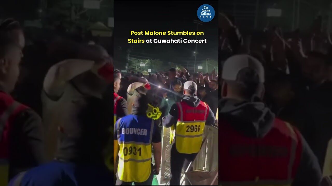 Post Malone Stumbles on Stairs at Guwahati Concert
