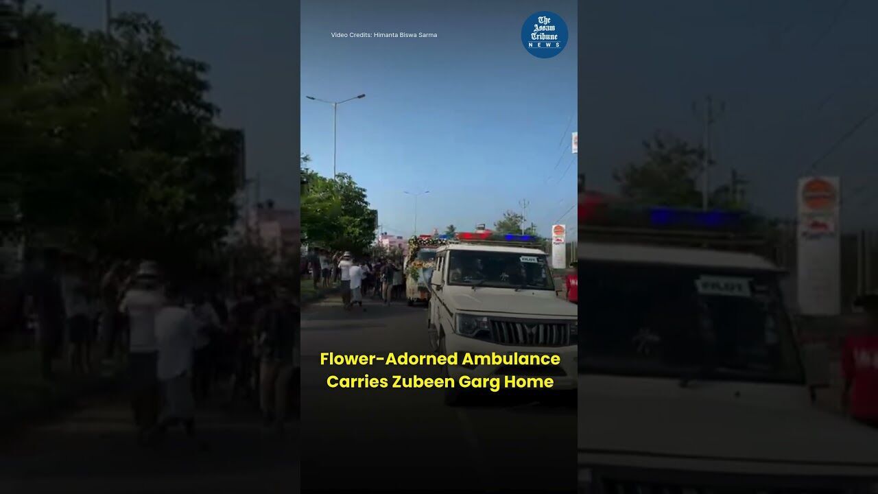 Flower Adorned Ambulance Carries Zubeen Garg Home