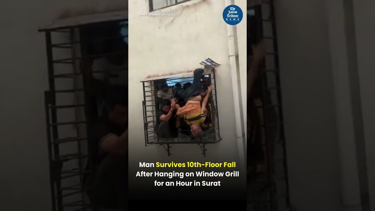 Man Survives 10th Floor Fall After Hanging on Window Grill for an Hour in Surat