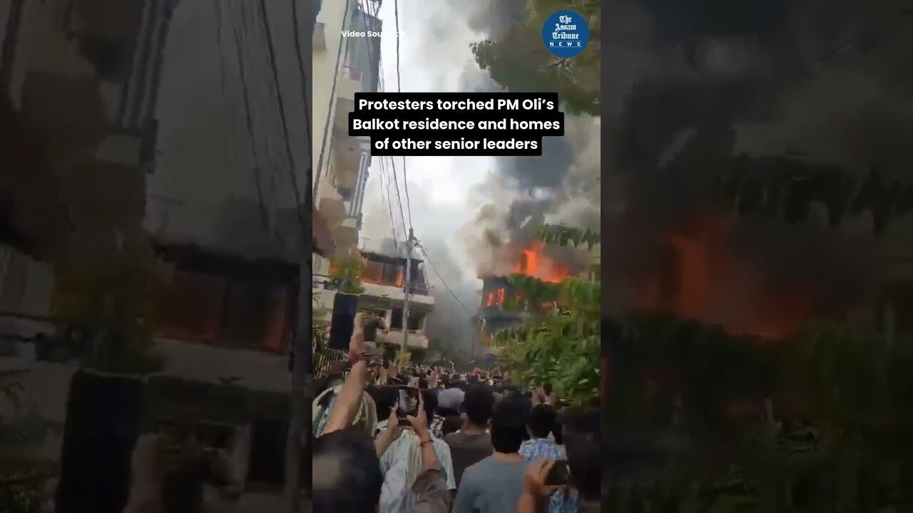 Minutes before PM Oli’s resignation, Gen Z protesters set the Nepal Parliament building on fire