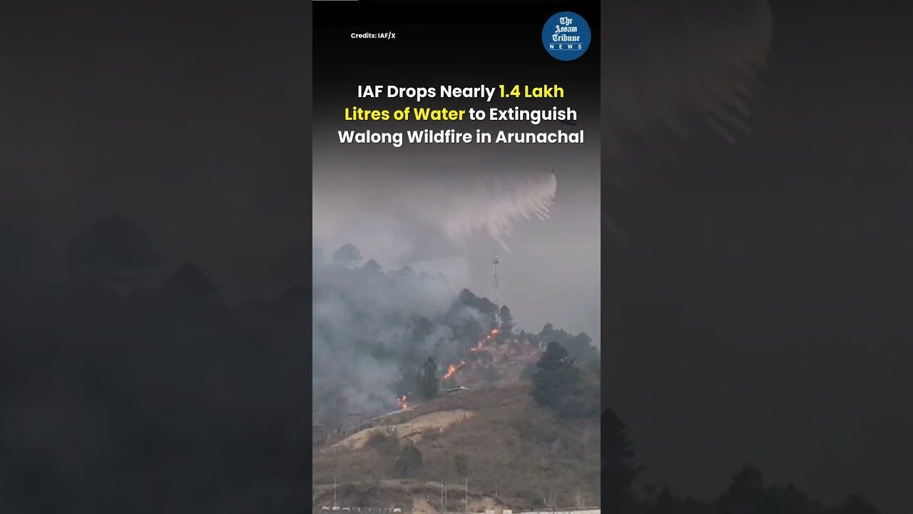 IAF Drops Nearly 1.4 Lakh Litres of Water to Extinguish Walong Wildfire in Arunachal
