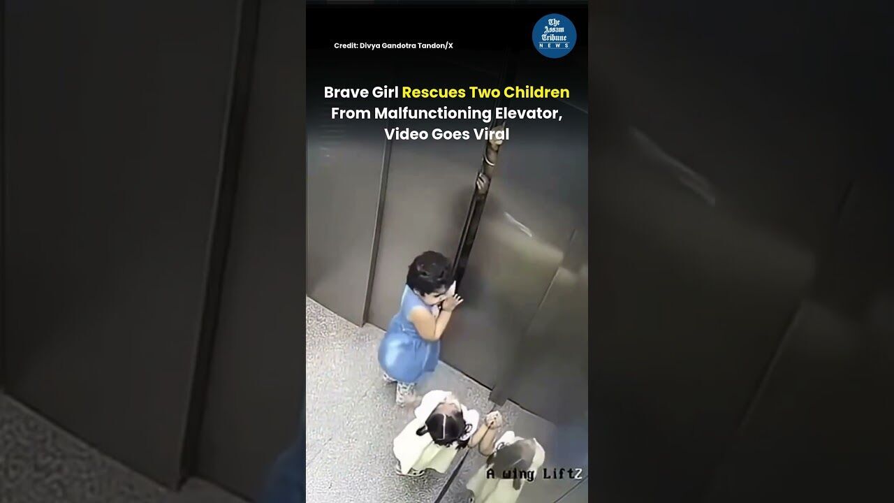 Brave Girl Rescues Two Children From Malfunctioning Elevator, Video Goes Viral