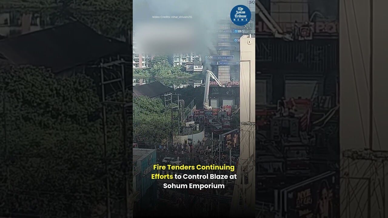 Fire Tenders Continuing Efforts to Control Blaze at Sohum Emporium