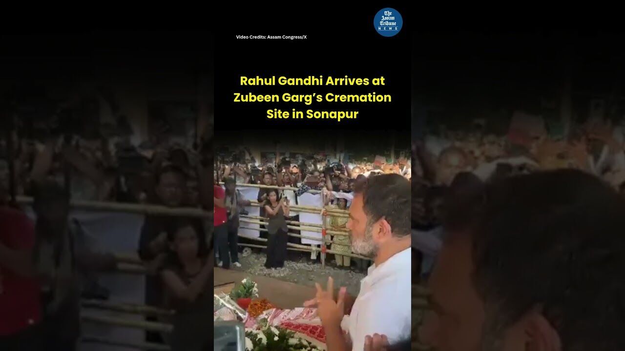 Rahul Gandhi Arrives at Zubeen Garg’s Cremation Site in Sonapur